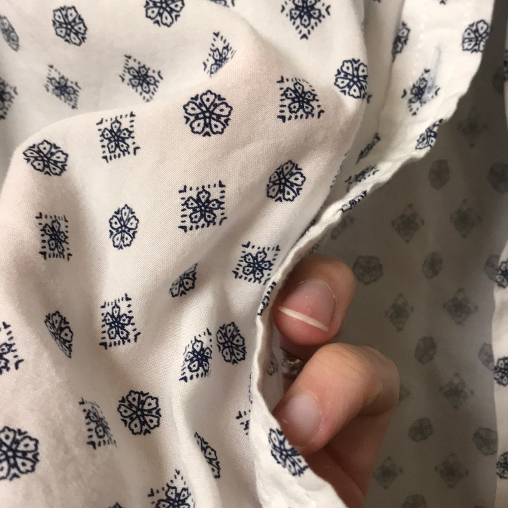 white patterned button down - Picture 2 of 2